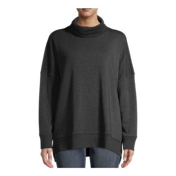 Womens Xxl Cowl Neck Tunic Sweater Gray 